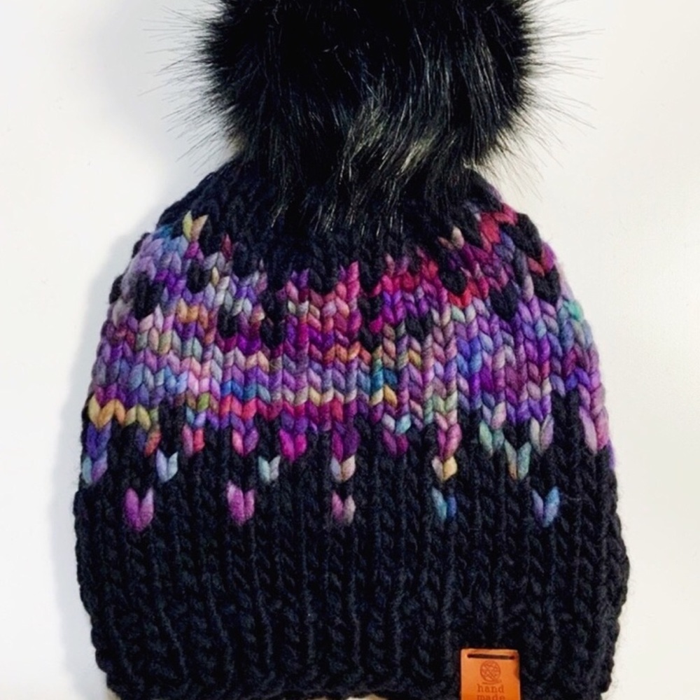Wool with Faux Fur Pom Beanie